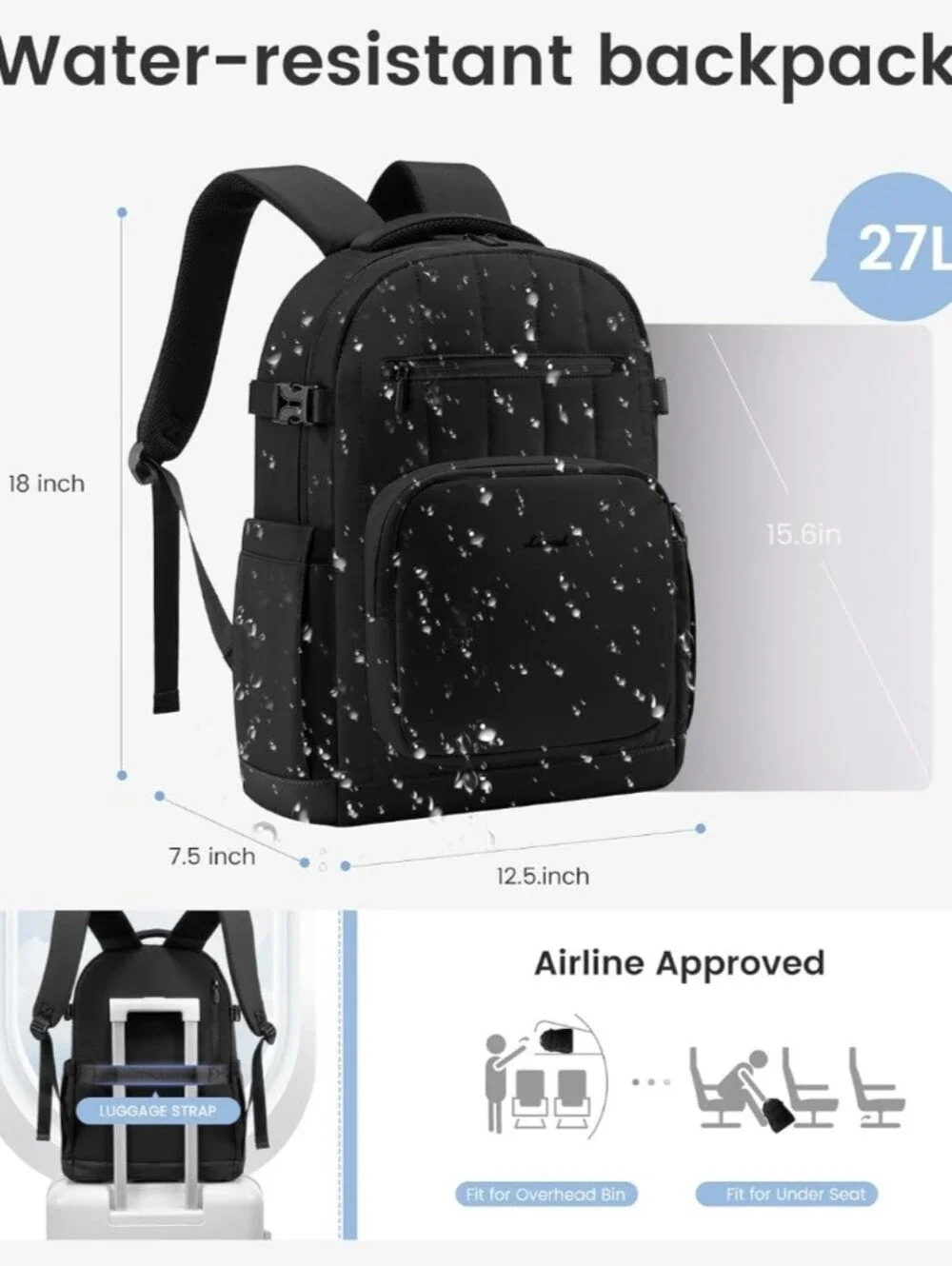 Lovevook Quilted Laptop Backpack w/giant Tumbler Side Pockets